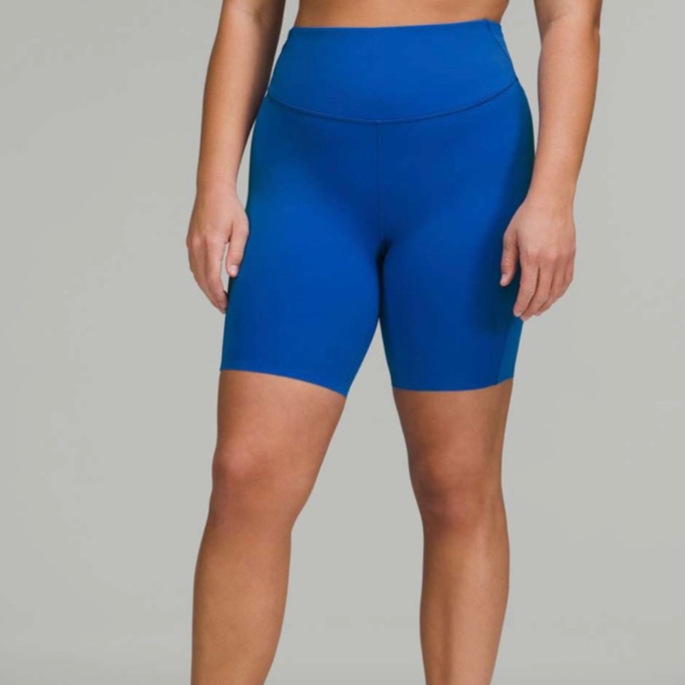lululemon athletica Blue High-Rise Athletic Bike Shorts